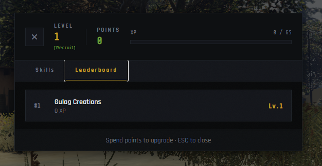 Skill System – Progression, Titles & Leaderboard