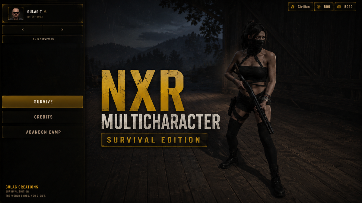 NXR Multicharacter — Cinematic Survival Character Select