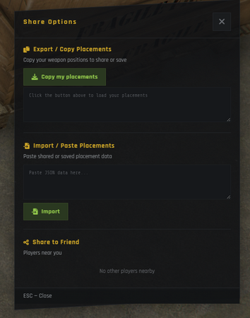 Weapon Placement System Advanced Backitems