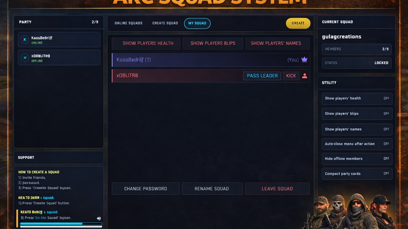 ARC-style Persistent Squad System